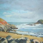 Peinture de la plage de Saint-Marc à Tréveneuc