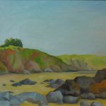 Peinture de la plage de Port-Goret à Tréveneuc